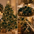 thumbnail image 1 of Christmas Tree Ornaments Set 24 Piece Flocked Velvet Holiday Hanging Ball Decorations Green 2.36 Inch, 1 of 9