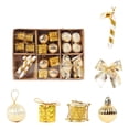 thumbnail image 1 of Christmas Tree Ornaments Set 24 Piece Gold and White Mini Christmas Ornaments for Christmas Tree Decorations Home Party Holiday 24 Count Gold, 1 of 8