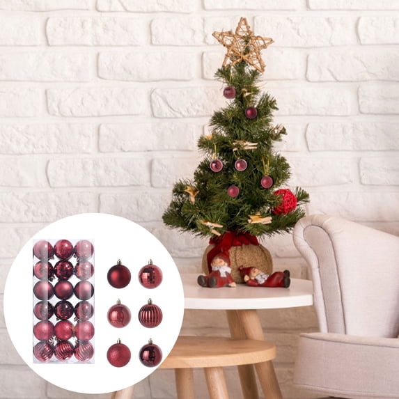 Christmas Tree Ornaments Set, 36 Pack 1.81 Inch Bronze Brown Shatterproof Baubles for Holiday Tree, Home, Party, and Office Decoration with Storage Box