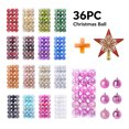 thumbnail image 1 of Christmas Tree Ornaments Set 36 Pack with Tree Topper Star, Shatterproof Plastic Christmas Balls with Hanging Loops, Mini Baubles for Xmas Tree, Wreath, Garland, Wedding, and Home Decor, 1 of 11