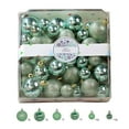 thumbnail image 1 of Christmas Tree Ornaments Set, 44 Pack Assorted Shatterproof Hanging Balls Decorations, Plastic Bulbs Bulk with Lanyard for Home Holiday Party Decor, 6-Sizes (Green), 1 of 6