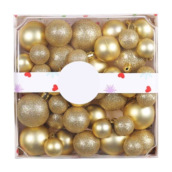 Christmas Tree Ornaments Set 44pc, Usupdd 3/4/5cm Christmas Ball Decoration Set, Exquisite Festive Hanging Ornaments for Christmas Tree Decor Multiple Colors, Gold