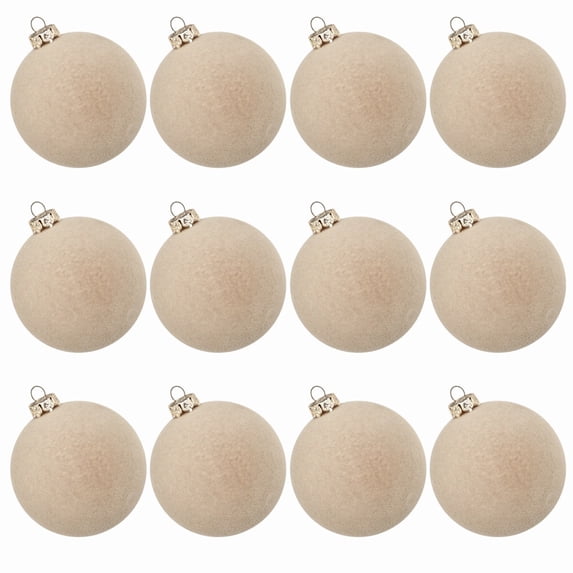 Christmas Tree Ornaments Velvet Balls 12Pcs Flocked Hanging Decorations Shatterproof Retro Bulbs Set for Xmas Tree Wreath Garland Holiday Party Home Decor Winter Festive Supplies 2.36Inch