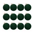 thumbnail image 1 of Christmas Tree Ornaments Velvet Balls 12Pcs Flocked Hanging Decorations Shatterproof Retro Bulbs Set for Xmas Tree Wreath Garland Holiday Party Home Decor Winter Festive Supplies 2.36Inch, 1 of 6