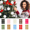 thumbnail image 1 of Christmas Tree Ornaments Velvet Balls For Christmas Tree Ornaments 6pcs Shower First Christmas Decorations Birthday Party, 1 of 7