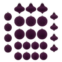 Christmas Tree Ornaments - Velvet Christmas Balls 25Pcs Flocked Christmas Tree Ornaments Assortment for Xmas Tree Holiday Decor Christmas Decorations