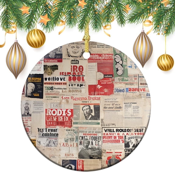Christmas Tree Ornaments Vintage Ads With Newspaper Advertisements 2024 Christmas Ornaments Retro Styled Travel Vacation Vintage Ornament Christmas Holiday Decorations