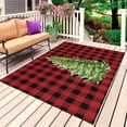 thumbnail image 1 of Christmas Tree Outdoor Rug 3x5 Ft, Non Slip Washable Area Rug, Buffalo Plaid Xmas Pine Farmhouse Checker Patio Rugs Carpet Runner, Large Floor Mat for Indoor/Outdoor Deck Porch Camping, 1 of 8
