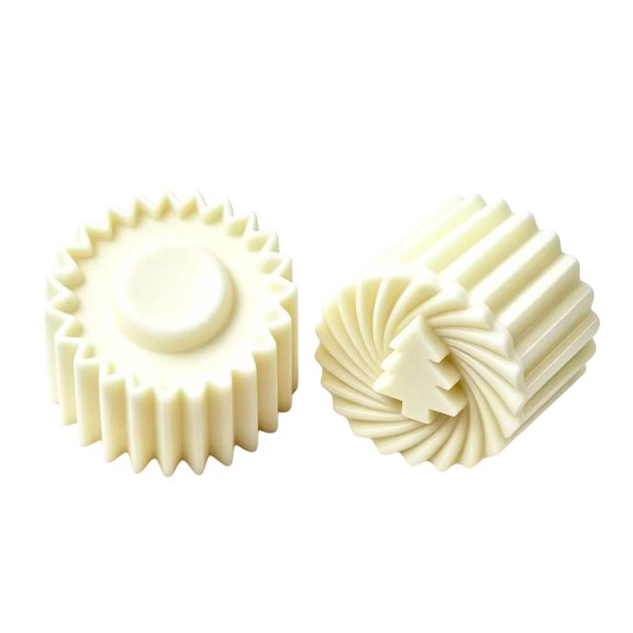 Christmas Tree Pastry Mold, White Plastic Double-Sided Tree Press for Cookies and Tarts, Reusable Holiday Baking Tool for Christmas Desserts Food Safe Material