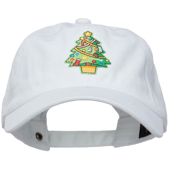 Christmas Tree Patched Washed Cap - White OSFM