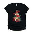 thumbnail image 1 of Christmas Tree Patchwork Print - Women's Short Sleeve Graphic T-Shirt, 1 of 9