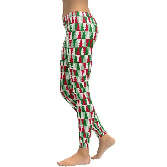 Christmas Tree Pattern Leggings Size: L for Women | FIERCEPULSE
