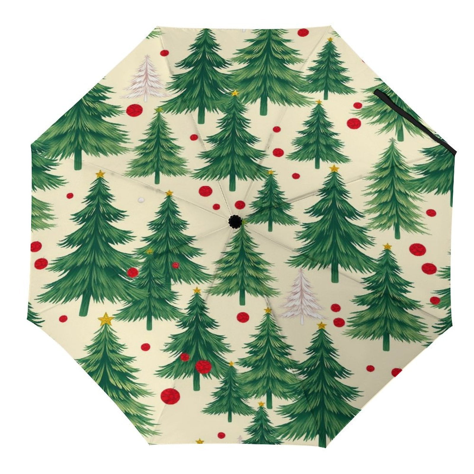 Christmas Tree Pattern Sunscreen Parasol Outdoor Convinient Folding
