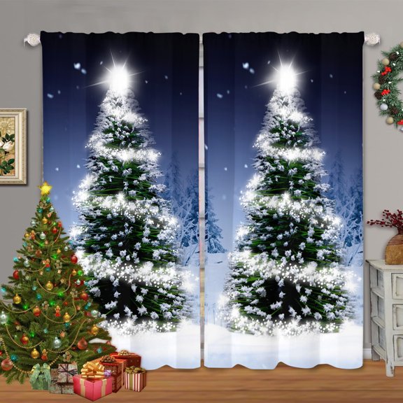Christmas Tree Pattern Window Curtains,52*63INCH,(2 Panels)