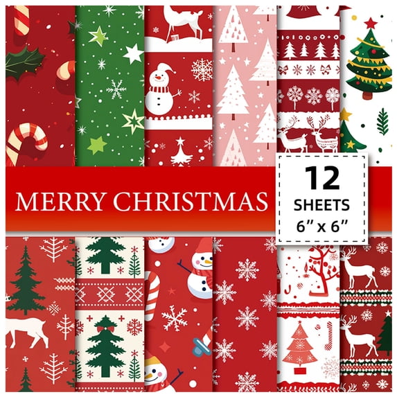 Christmas Rolled Wrapping Paper Pack, Decorative Christmas Wrapping Paper Roll Set, Holiday Indoor Decor