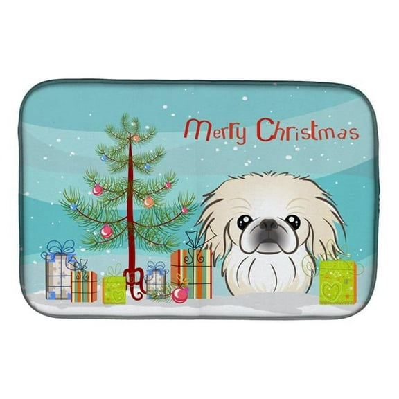 Christmas Tree & Pekingese Dish Drying Mat