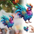 thumbnail image 1 of Christmas Tree Pendant Big Rooster Shape Hanging Backpack Car Pendant Home Decoration Car Ornaments/ Big Rooster Acrylic Pendant, 1 of 8