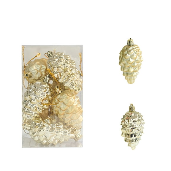 Christmas Tree Pendant Christmas Pinecone Ornaments Mercury Glass Christmas Tree Hanging Mini Tree Decorations Glitter Pine Cones Vintage Christmas Ornaments for Xmas Tree Decor Gift