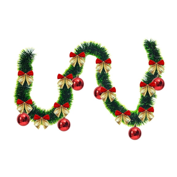 Christmas Tree Pendant with Drawstring Floral Ribbon and Pompoms, for Tree and Window Decorations, Festive Hanging Strips, for Holiday Season Display Arrangements