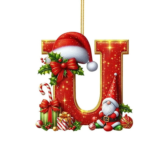 Christmas Tree Pendant Ornaments - Personalized Hanging Acrylic Alphabet Decor for Holiday Decorations, Craft Letters for DIY Xmas Tree Decor and Gift Toppers