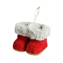 Christmas Tree Pendant Ornaments Plush Winter Boots Shaped Design Hanging Ornaments for Christmas Decorations Party Decor-B
