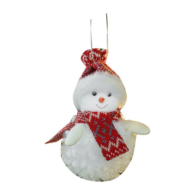 Christmas Tree Pendant Plush Red And White Scarf Snowman Pendant