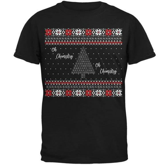 Christmas Tree Periodic Table Mens T Shirt Black MD