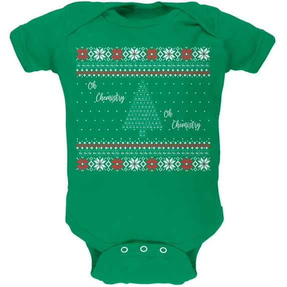 Christmas Tree Periodic Table Soft Baby One Piece Kelly Green 12-18 M