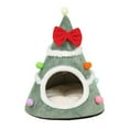 thumbnail image 1 of Christmas Tree Pet Bed Cave - Cozy Fabric Cat House with Anti- Bottom for Indoor Cats & Small Dogs, Machine Washable Holiday Pet Tent with Removable Cushion, 1 of 5
