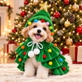 thumbnail image 1 of Christmas Tree Pet Cape Costume with Hood, Winter Holiday Cloak Outfit for Cats and Small Dogs, 1 of 10