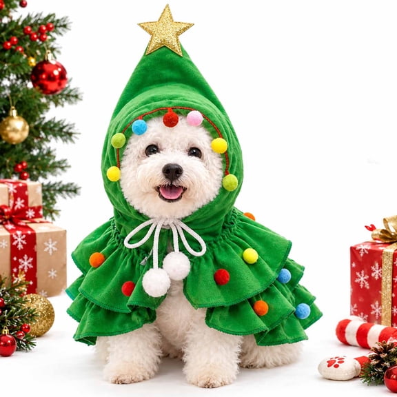 Christmas Tree Dog Costume, Pet Costumes for Dogs and Cats, Soft Plush ...