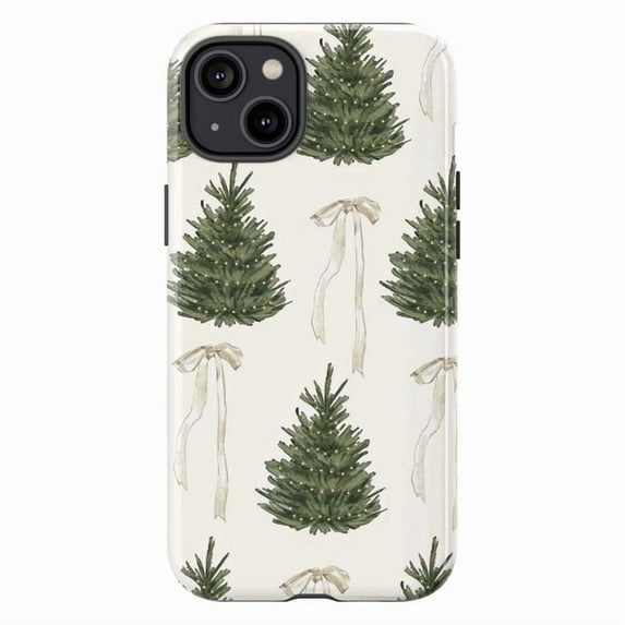Christmas Tree Phone Case, Elegant Winter Themed Protective Cover for iPhone 17 16 15 14 13 12 11 Plus Pro Max Mini