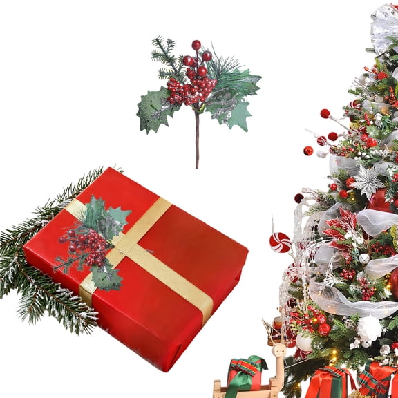 Christmas Tree Picks, 7 Inch Artificial Christmas Picks and Sprays for Christmas Tree Filler Floral Arrangement DIY Wreath Winter Holiday Season Decor