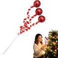 thumbnail image 1 of Christmas Tree Picks Candy,Artificial Candy‑Themed Christmas Picks,Decorative Candy‑Style Faux Christmas Sprigs,Flexible Faux Plastic Christmas Spiral Twirl Stems,Ornament for Insertable,Festive, 1 of 4