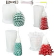 Christmas Tree Pillar Candle Molds,4PCS Christmas Tree Silicone Candle