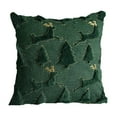 thumbnail image 1 of Christmas Tree Pillow 18x18 Inch Embroidered Holiday Decor Green Throw Pillow for Sofa Chair Living Room, 1 of 5