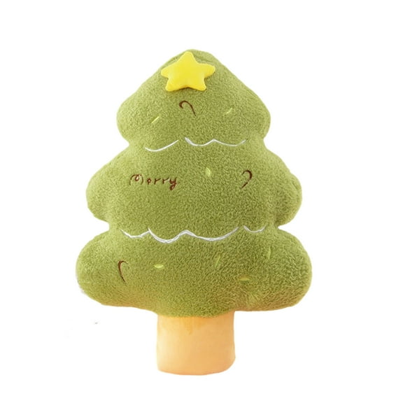 Christmas Tree Pillow 21.65in – Plush Decorative Cushion for Sofa & Bed – Soft Holiday Throw Pillow with Star & “Merry” Print – Gift for Adults & Kids