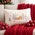 thumbnail image 1 of Christmas Tree Pillow Cover 12 x 20 Inch, Xmas Decorations, Soft Plush Faux Fur Holiday Winter Decorative Throw Pillows for Sofa Bedroom Bed Home Décor(E), 1 of 6
