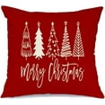thumbnail image 1 of Christmas Tree Pillow Covers 16x16 Inch,Red Christmas Pillows Decorative Throw Pillows,Merry Christmas Cushion Cover Decor for Xmas Holiday Couch Sofa Outdoor (6) (Tree(16x16)), 1 of 1
