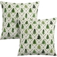 thumbnail image 1 of Christmas Tree Pillow Covers 16x16 Set of 2 Sage Green Xmas Farmhouse Print Outdoor Decorative Pillow Cases Winter Holiday Decorations Throw Cushion Case for Couch Sofa Bed, 1 of 6