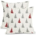 thumbnail image 1 of Christmas Tree Pillow Covers 18x18 Inch Green and Cream Christmas Decorative Throw Pillow Covers Set of 2 Winter Holiday Neutral Pillowcases Cushion Covers for Couch Indoor Outdoor Decor, 1 of 6