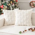 Christmas Tree Pillow Covers 18x18 Inch Set of 2 Soft Plush Faux Fur