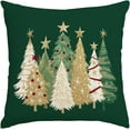 thumbnail image 1 of Christmas Tree Pillow Covers 18x18 Inch,Watercolor Xmas Winter Decor Gold Stars Cushion Case Decoration for Home Sofa Couch Holiday (Green, 18" x 18" (Pack of 1)), 1 of 6