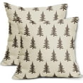 thumbnail image 1 of Christmas Tree Pillow Covers 18x18 Set of 2 Red Xmas Rustic Style Winter Print Decorative Outdoor Pillowcases Farmhouse Vintage Holiday Decorations Throw Cushion Case Decor for Couch Sofa Bed, 1 of 6