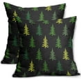 thumbnail image 1 of Christmas Tree Pillow Covers 18x18 Set of 2 Red Xmas Rustic Style Winter Print Decorative Outdoor Pillowcases Farmhouse Vintage Holiday Decorations Throw Cushion Case Decor for Couch Sofa Bed, 1 of 6