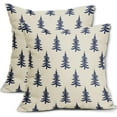 thumbnail image 1 of Christmas Tree Pillow Covers 18x18 Set of 2 Red Xmas Rustic Style Winter Print Decorative Outdoor Pillowcases Farmhouse Vintage Holiday Decorations Throw Cushion Case Decor for Couch Sofa Bed, 1 of 6