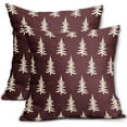 thumbnail image 1 of Christmas Tree Pillow Covers 18x18 Set of 2 Red Xmas Rustic Style Winter Print Decorative Outdoor Pillowcases Farmhouse Vintage Holiday Decorations Throw Cushion Case Decor for Couch Sofa Bed, 1 of 6