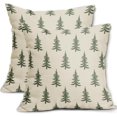 thumbnail image 1 of Christmas Tree Pillow Covers 18x18 Set of 2 Sage Green Xmas Tree Rustic Style Winter Decorative Outdoor Pillowcases Farmhouse Vintage Holiday Decorations Throw Cushion Case Decor for Couch Sofa Bed, 1 of 6