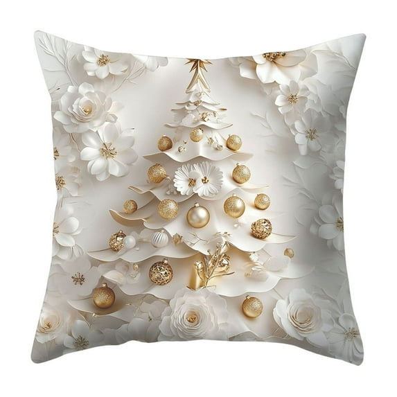 Christmas Tree Pillow Covers 18x18 - Vintage Winter Pillowcases, Christmas Winter Throw Pillow Covers for Bed Couch Sofa Decor