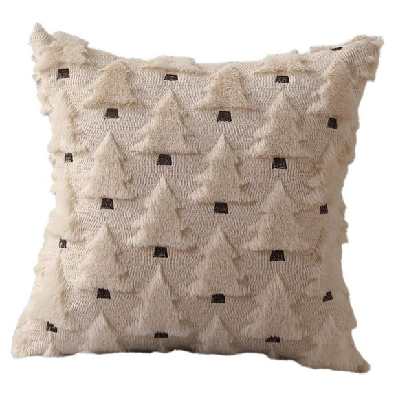 Christmas Tree Pillow Covers 18x18 inch Set of 2 Christmas Decoration Soft Plush Faux Fur Jacquard Throw Pillows Covers,Xmas Tree Pillowcases for Holiday Winter Home Sofa Couch Bed Porch